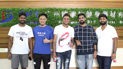 印度客户来中国进口抖奶视频APP免费下载健身房器械